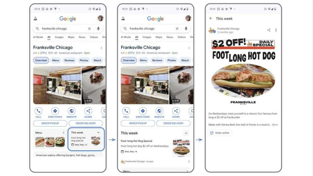 Google, restoran ve barlara arama sonuçlarında etkinlik gösterimi sunuyor