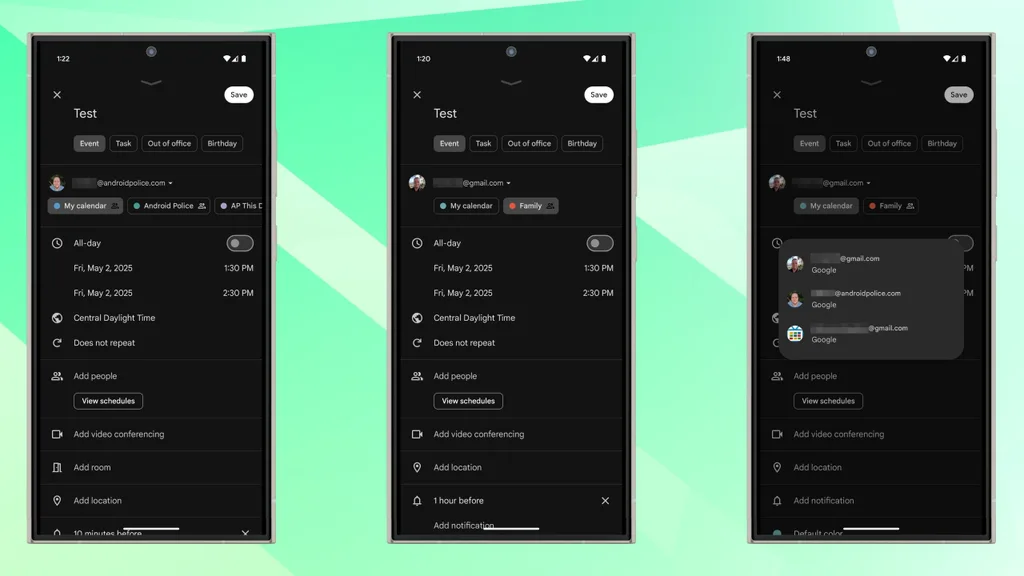 Google Takvim’in Android güncellemesi, çoklu hesaplarla etkinlik oluşturmayı kolaylaştırıyor