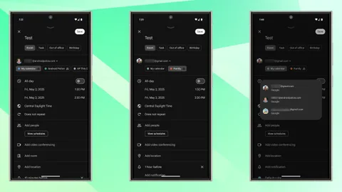 Google Takvim’in Android güncellemesi, çoklu hesaplarla etkinlik oluşturmayı kolaylaştırıyor