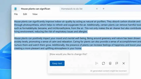Windows 11 ile Not Defteri uygulamasına yapay zekâ destekli yazma aracı geldi