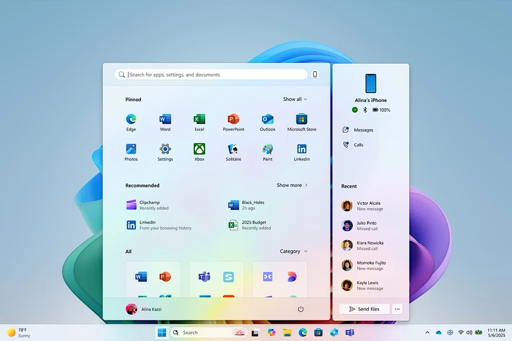 Yenilenen Windows 11 Başlat menüsü ve yapay zekâ özellikleri Copilot Plus PC’lere geliyor