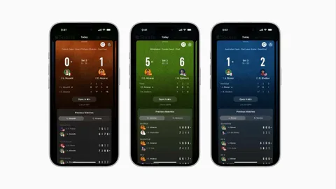 Apple Sports tenis karşılaşmaları için canlı skor desteği sunmaya başladı
