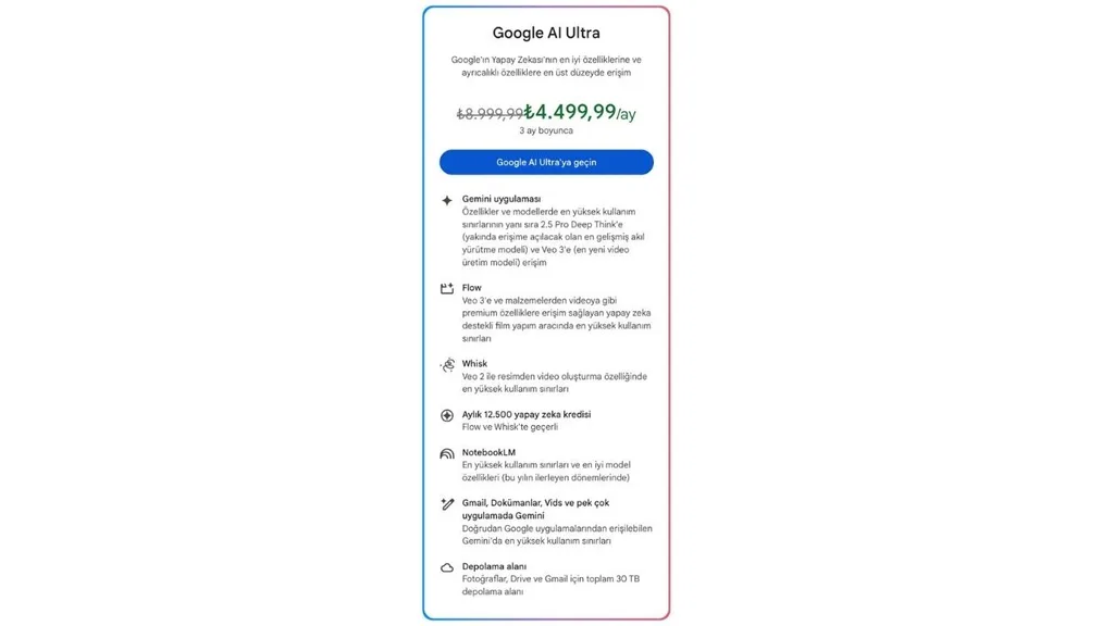 Google AI Ultra’ya Türkiye’de YouTube Premium eklendi