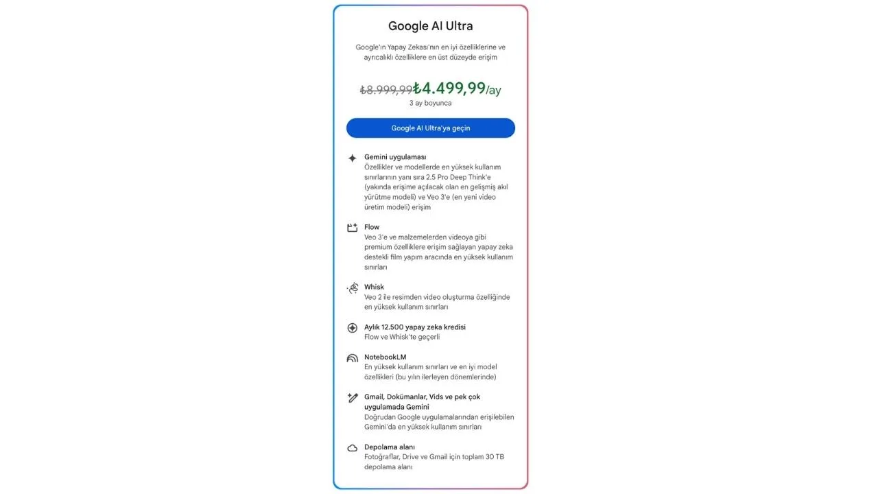Google AI Ultra’ya Türkiye’de YouTube Premium eklendi