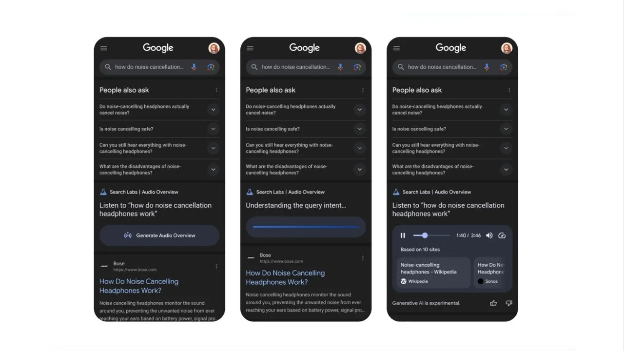 Google, mobil arama sonuçlarına sesli AI özetleri eklemeye başladı