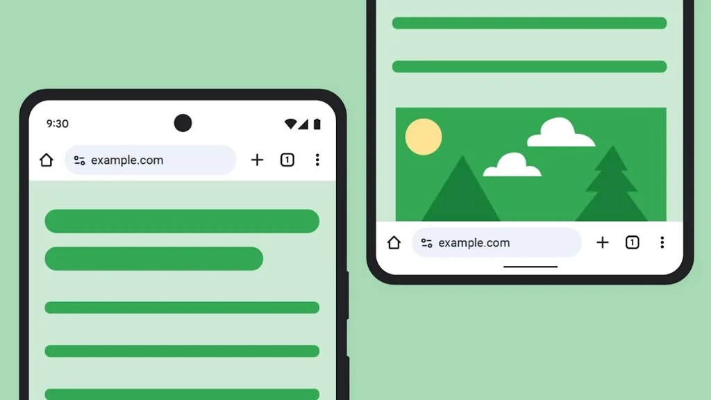 Android’de Chrome adres çubuğu için yeni konum seçeneği