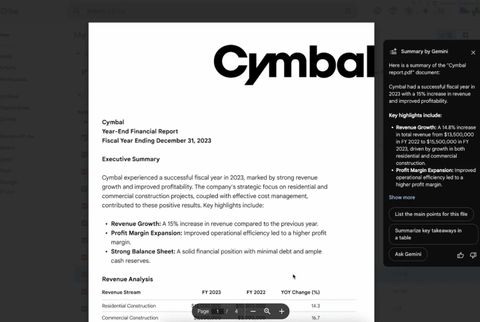 google gemini workspace özetleme