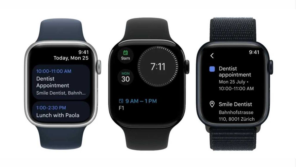 google takvim apple watch