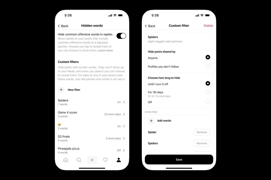 Threads, özel kelime filtreleri ve zaman sınırlı susturma seçeneği getirdi