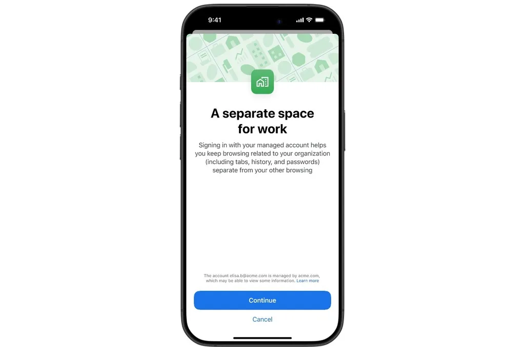 Chrome’un iOS sürümüne iş ve kişisel hesaplar arasında geçiş özelliği geliyor