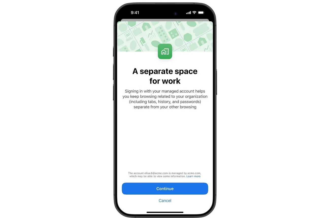 Chrome’un iOS sürümüne iş ve kişisel hesaplar arasında geçiş özelliği geliyor