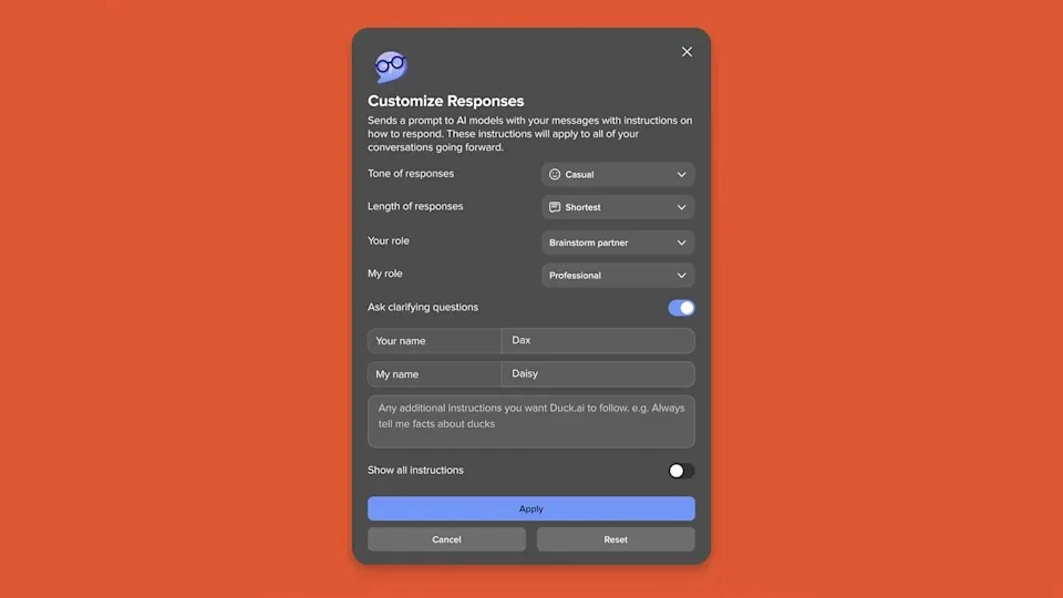 DuckDuckGo, sohbet botlarında özelleştirme dönemini başlattı