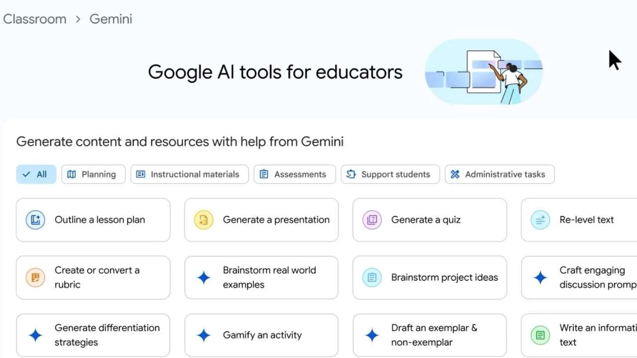 Google, Classroom için ücretsiz Gemini ve NotebookLM araçlarını sundu