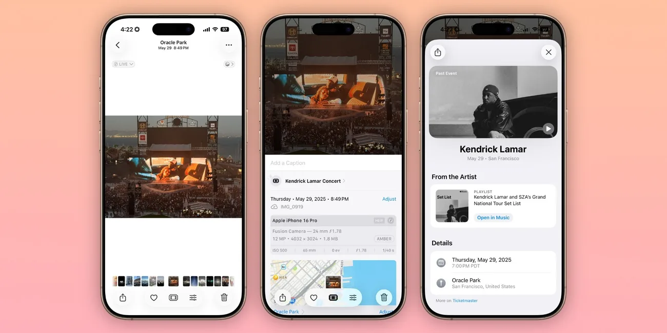 iOS 26 ile Fotoğraflar uygulamasına etkinlik detayları özelliği ekleniyor