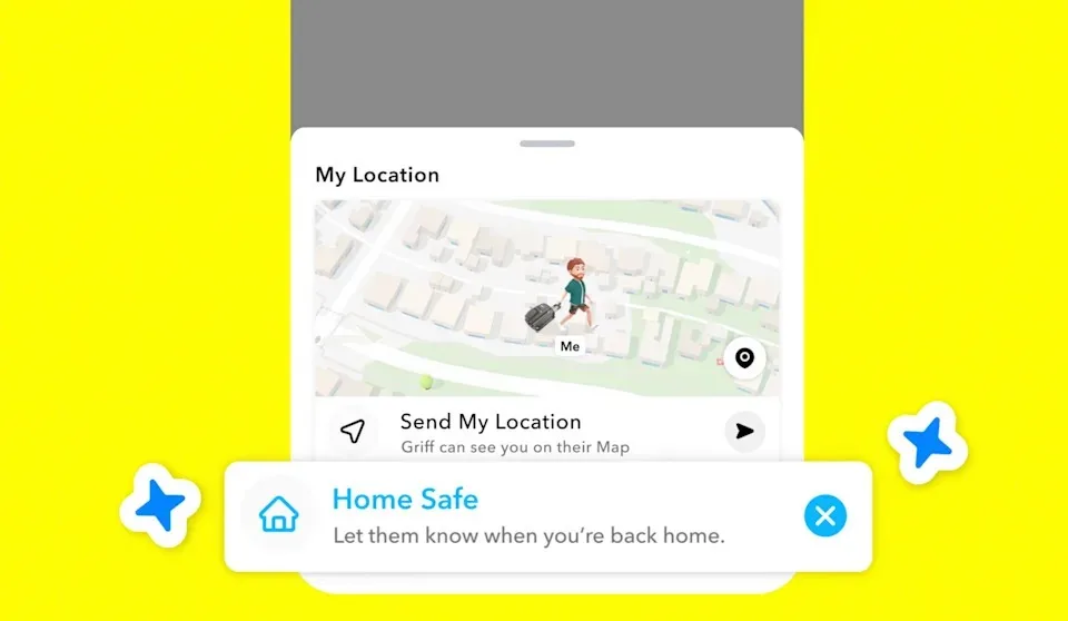 Snapchat kullanıcıları güvenle eve döndüklerini arkadaşlarına tek dokunuşla bildirebilecek