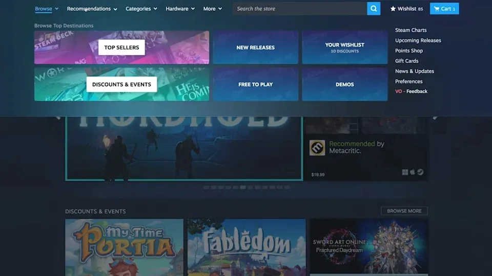 Steam, oyun keşfetmeyi kolaylaştıran mağaza tasarımını test ediyor