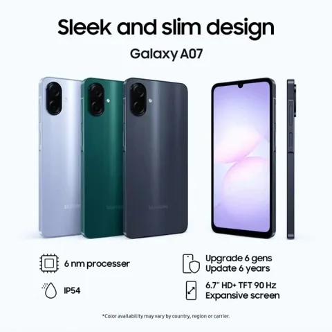 Galaxy A07 üç renk seçeneği ve uzun güncelleme desteğiyle geliyor