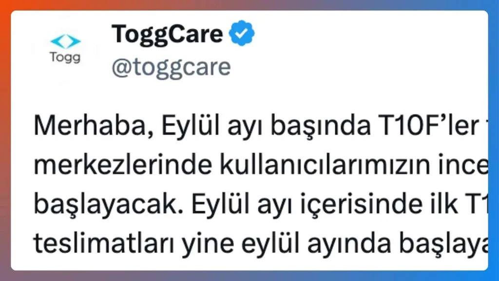 Togg T10F satış tarihi açıklandı, İsveç testleri paylaşıldı
