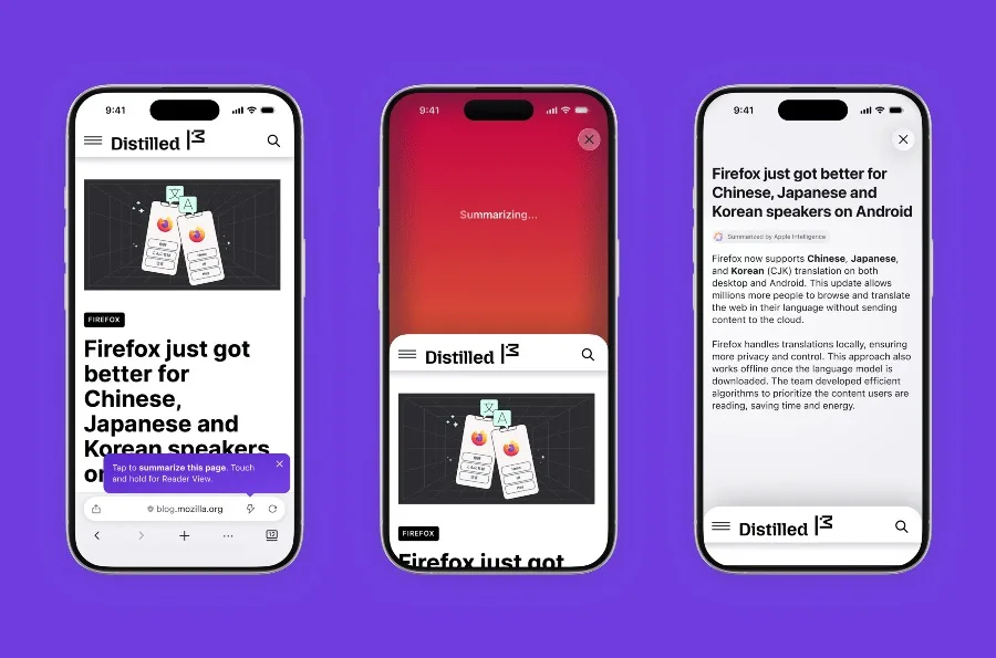 Firefox, iPhone’larda “salla ve özetle” özelliğini devreye alıyor