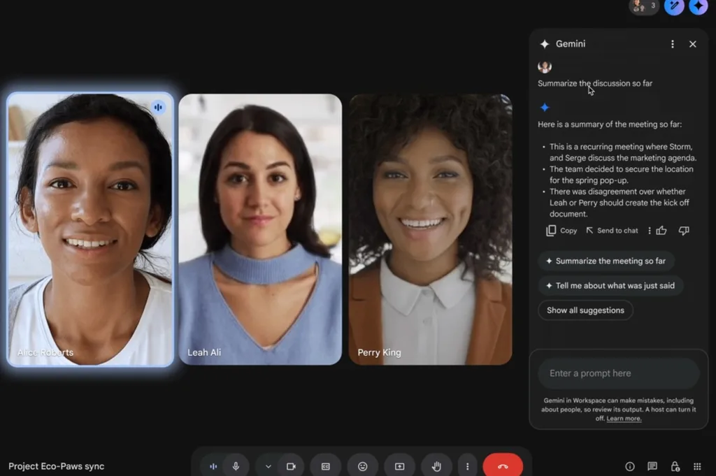 Google Meet’te “Ask Gemini” ile toplantılar hız kazanıyor