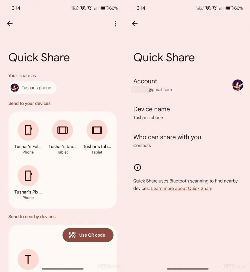 Google Quick Share yeni arayüzüyle dosya paylaşımını kolaylaştırıyor