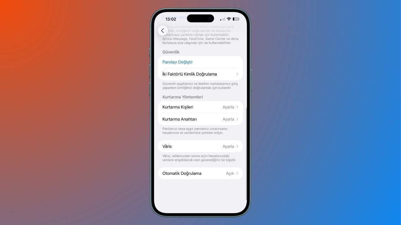 apple hesabı parola değiştirme