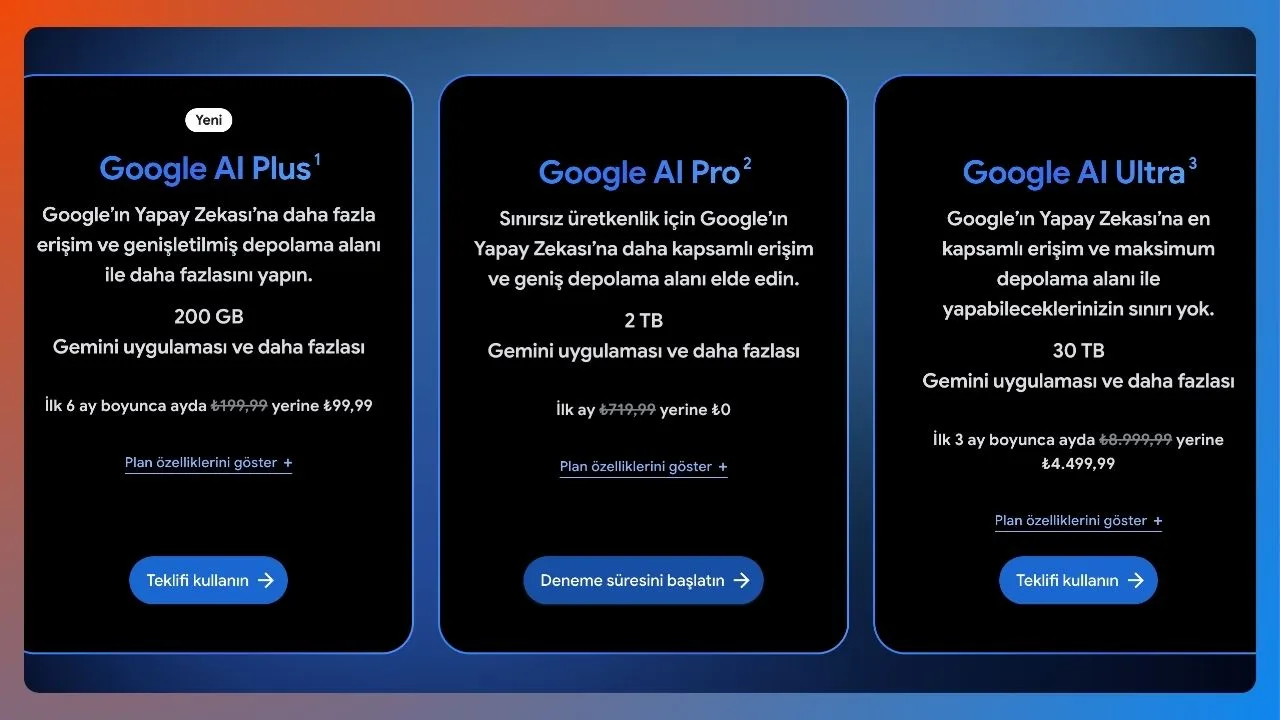 Daha uygun fiyatlı Google AI Plus Türkiye’de erişime açıldı