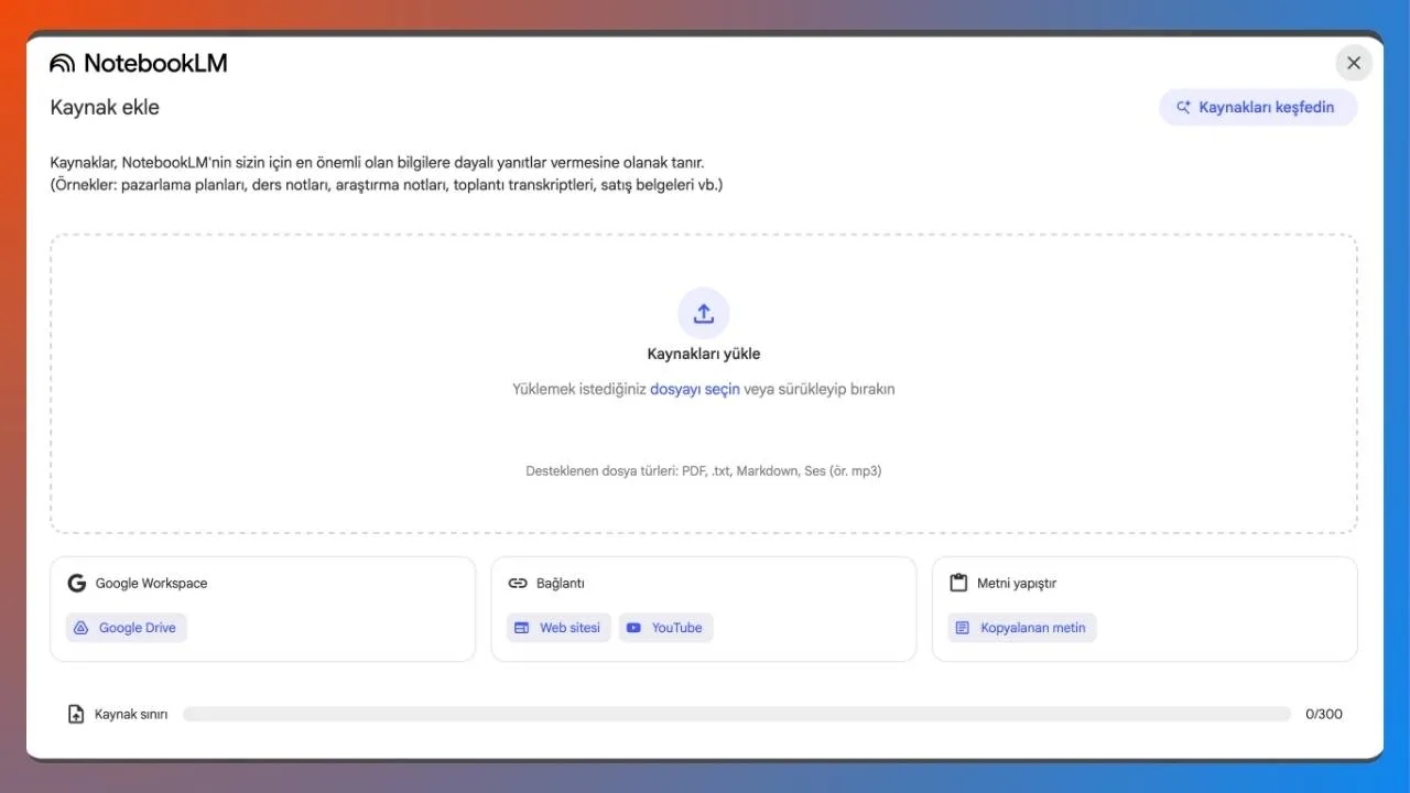 Google NotebookLM, Google Drive belgelerini arama kapsamına aldı