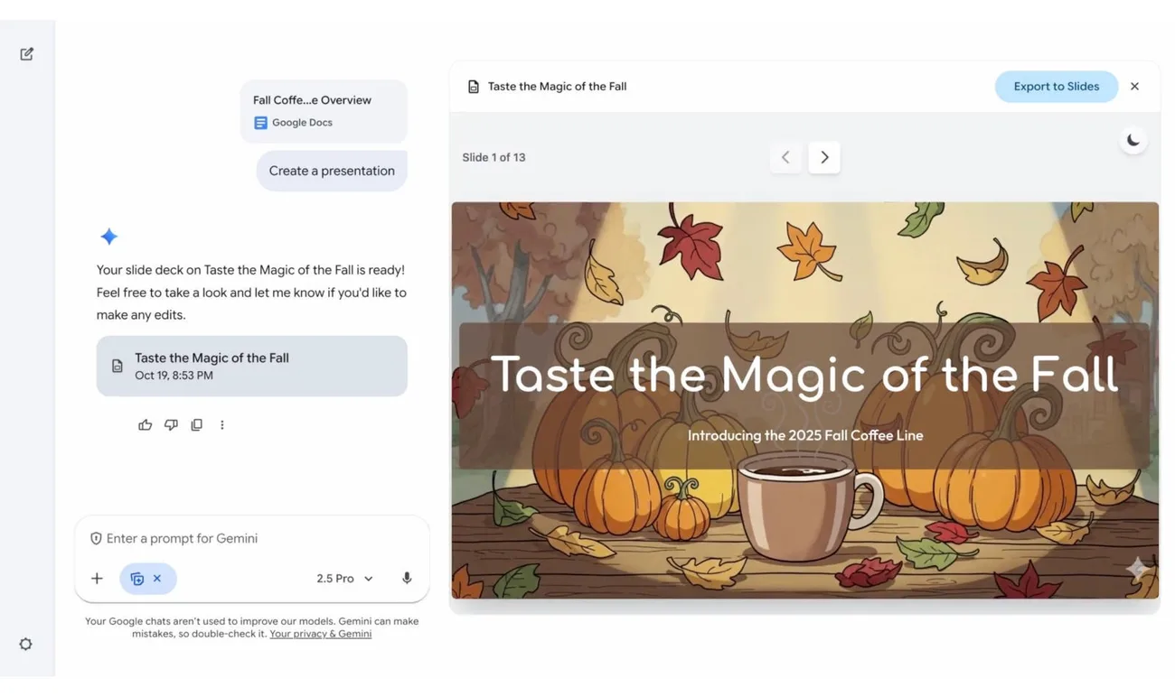 Google Gemini, sunum hazırlama sürecini tek komutla hızlandırıyor