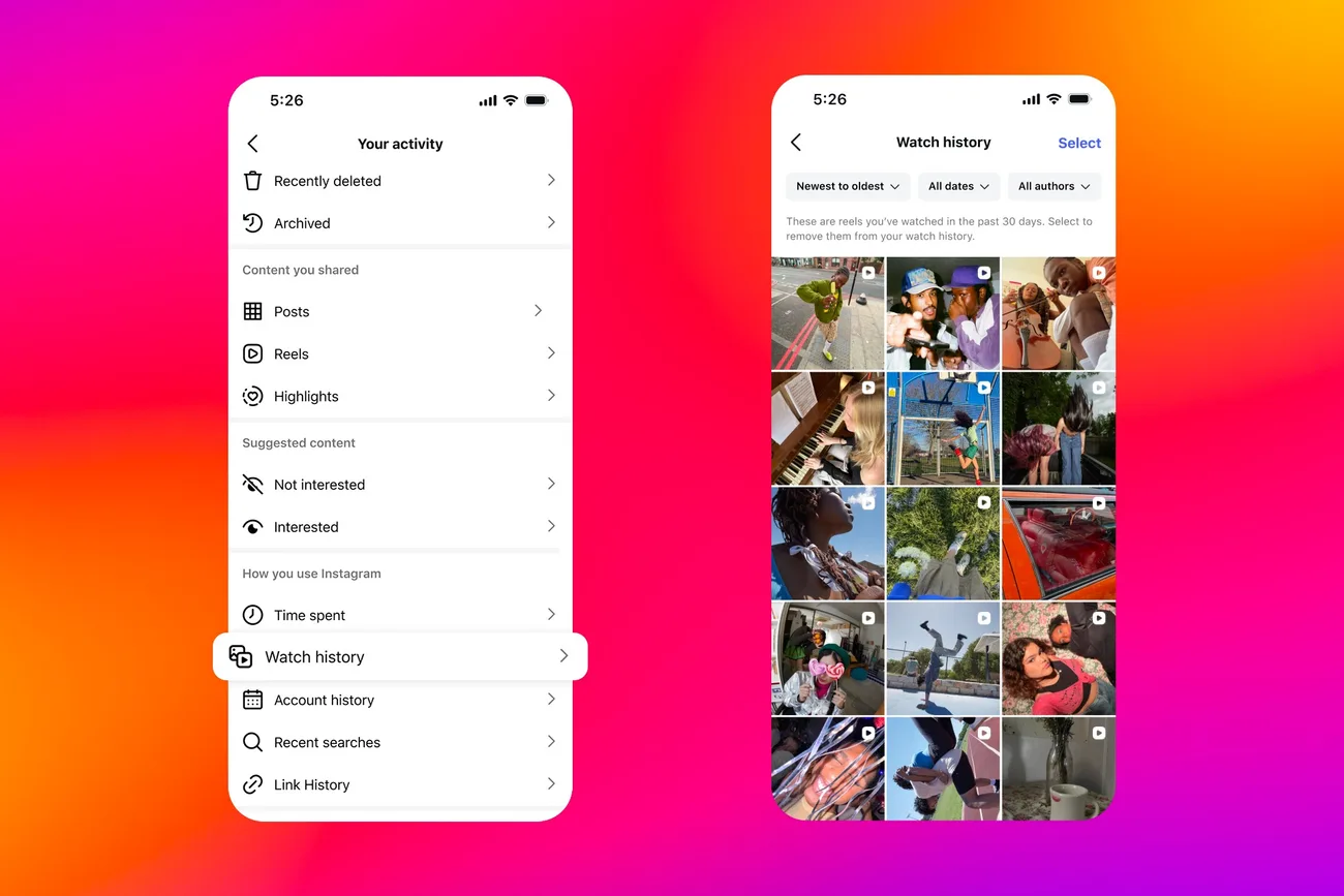 Instagram, Reels videoları için izleme geçmişini kullanıma sundu