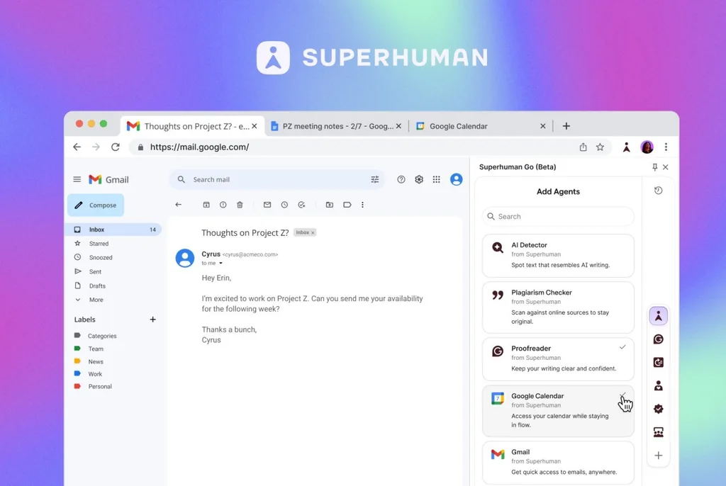 Grammarly Superhuman adıyla kapsamlı bir üretkenlik platformuna dönüştürüldü