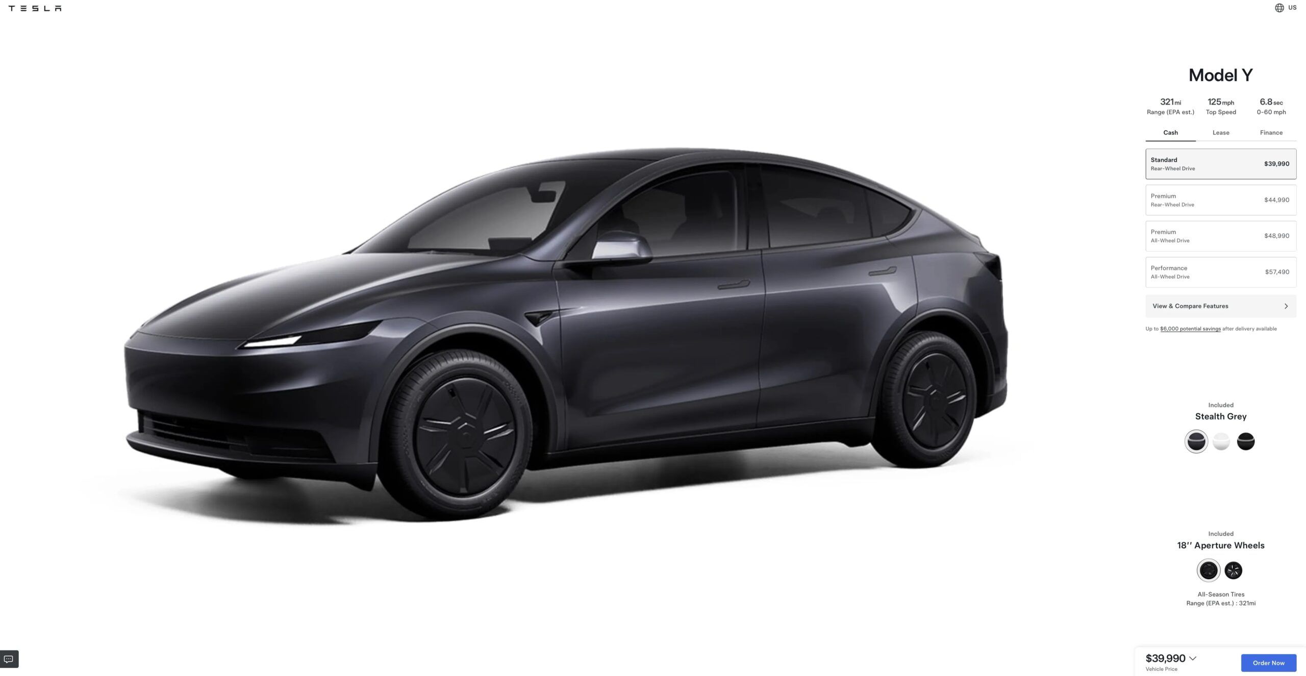 tesla model y standart