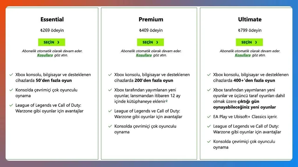 Xbox Game Pass Türkiye’de yeni fiyatlar ve planlar duyuruldu