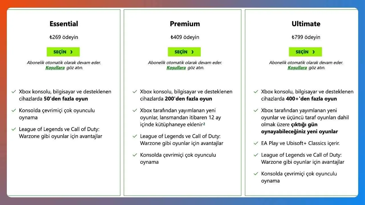 Xbox Game Pass Türkiye’de yeni fiyatlar ve planlar duyuruldu