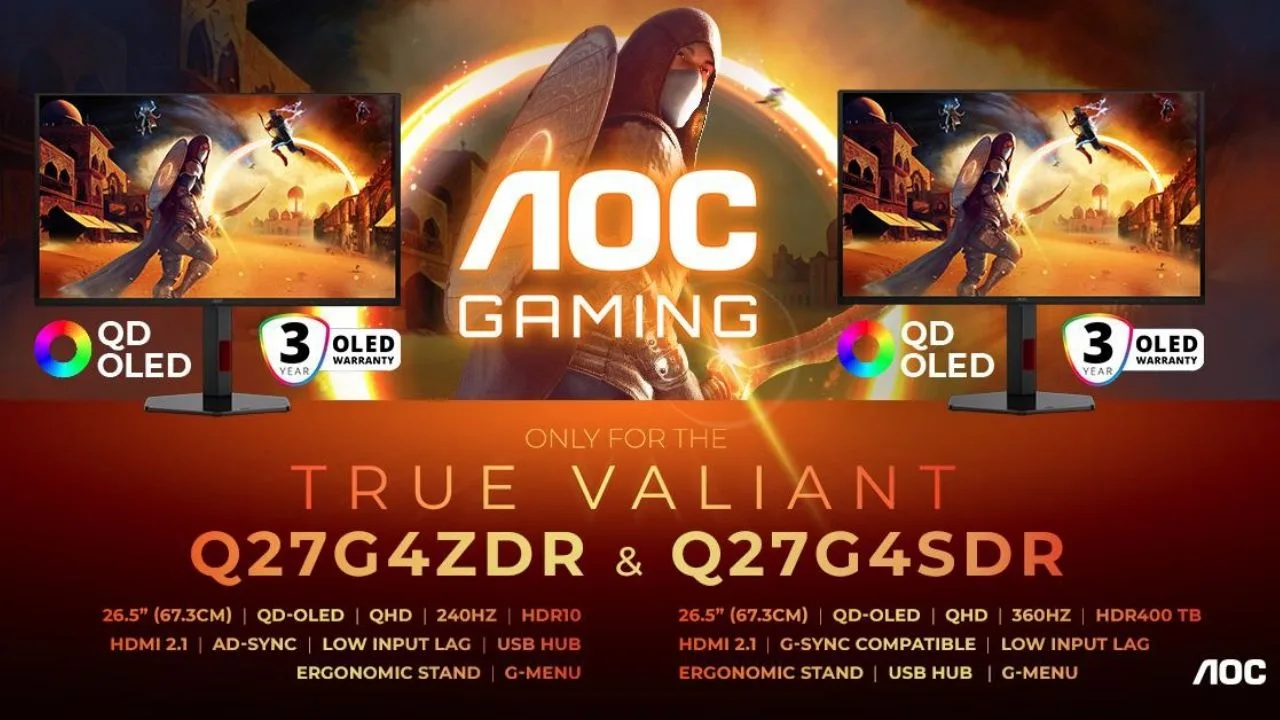 AOC GAMING’in QD-OLED monitörleri Q27G4ZDR ve Q27G4SDR, rekabetçi oyunculara açılıyor