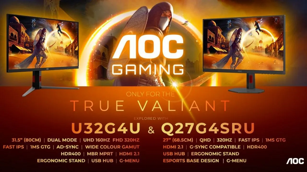AOC GAMING Q27G4SRU ve U32G4U, 320 Hz hızla farklı oyuncu beklentilerine yanıt veriyor