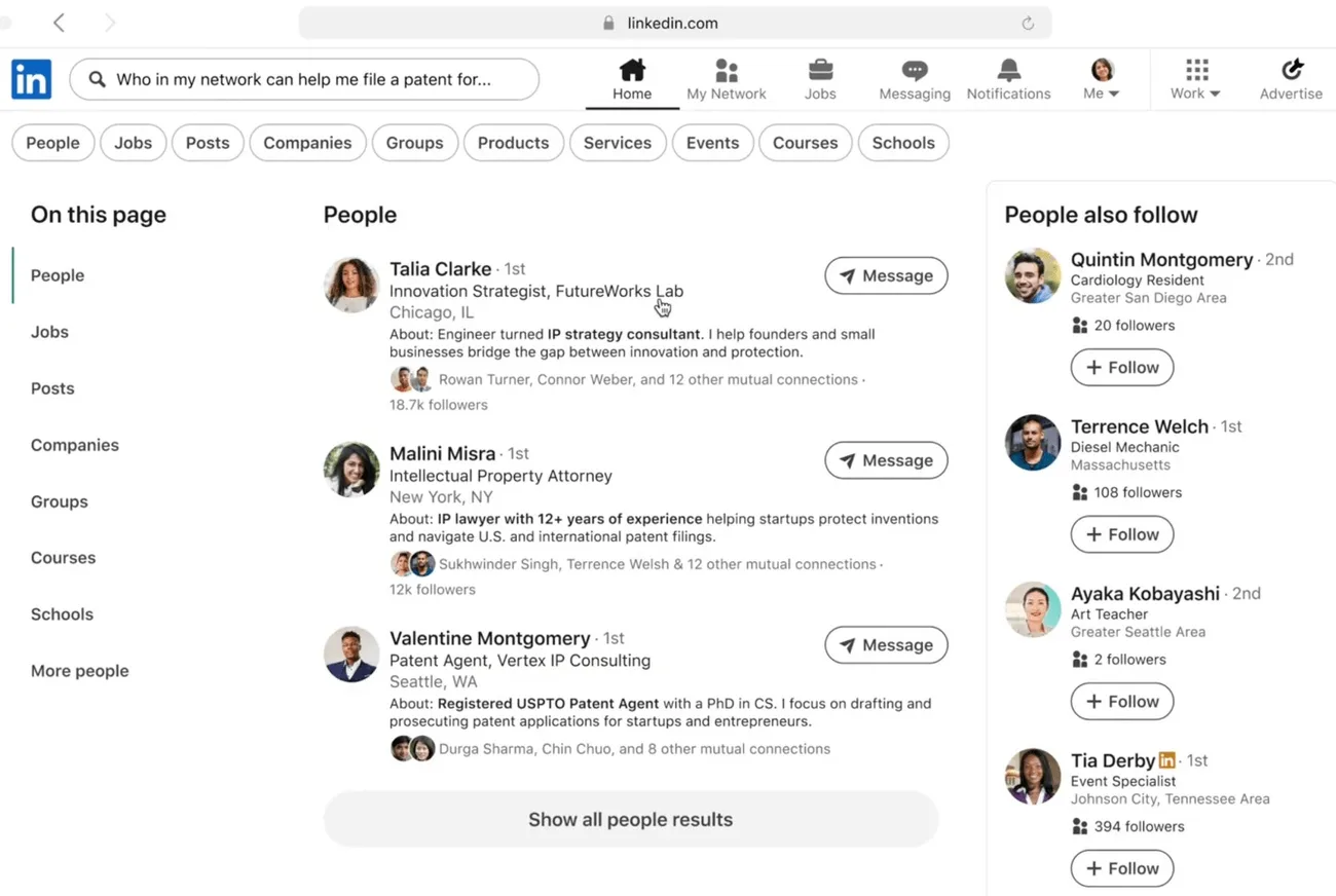 LinkedIn, yapay zekâ destekli kişi arama özelliğini kullanıma sunuyor
