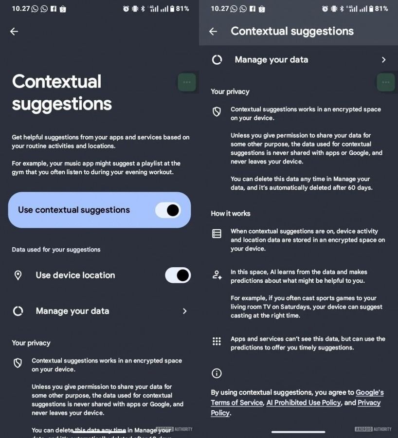 google bağlamsal öneriler
