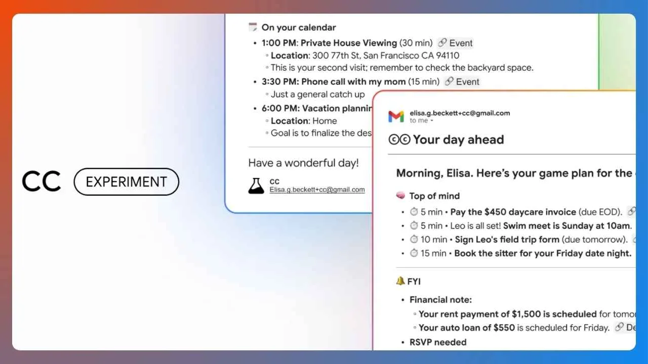Google, CC aracıyla Gmail’de sabah planlarını otomatikleştiriyor