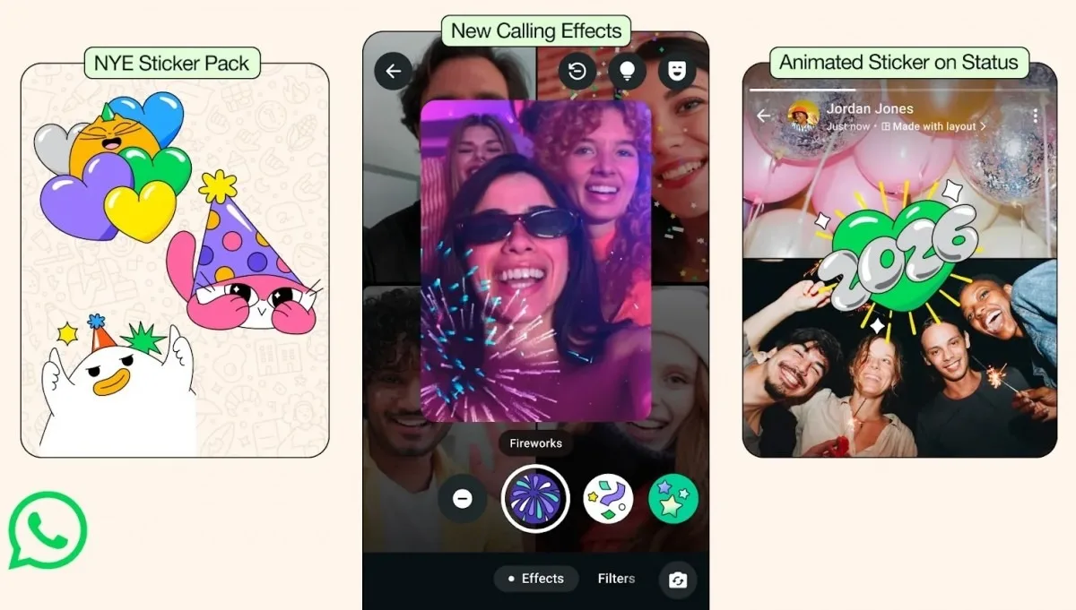WhatsApp’ta yeni yılı yeni çıkartmalar ve arama efektleriyle karşılıyor