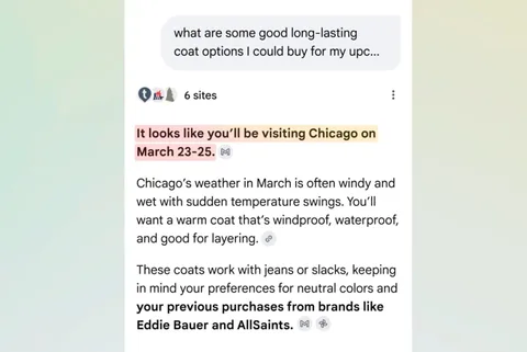 Google, Yapay Zekâ Arama sonuçlarını Gmail ve fotoğraflarla kişiselleştiriyor