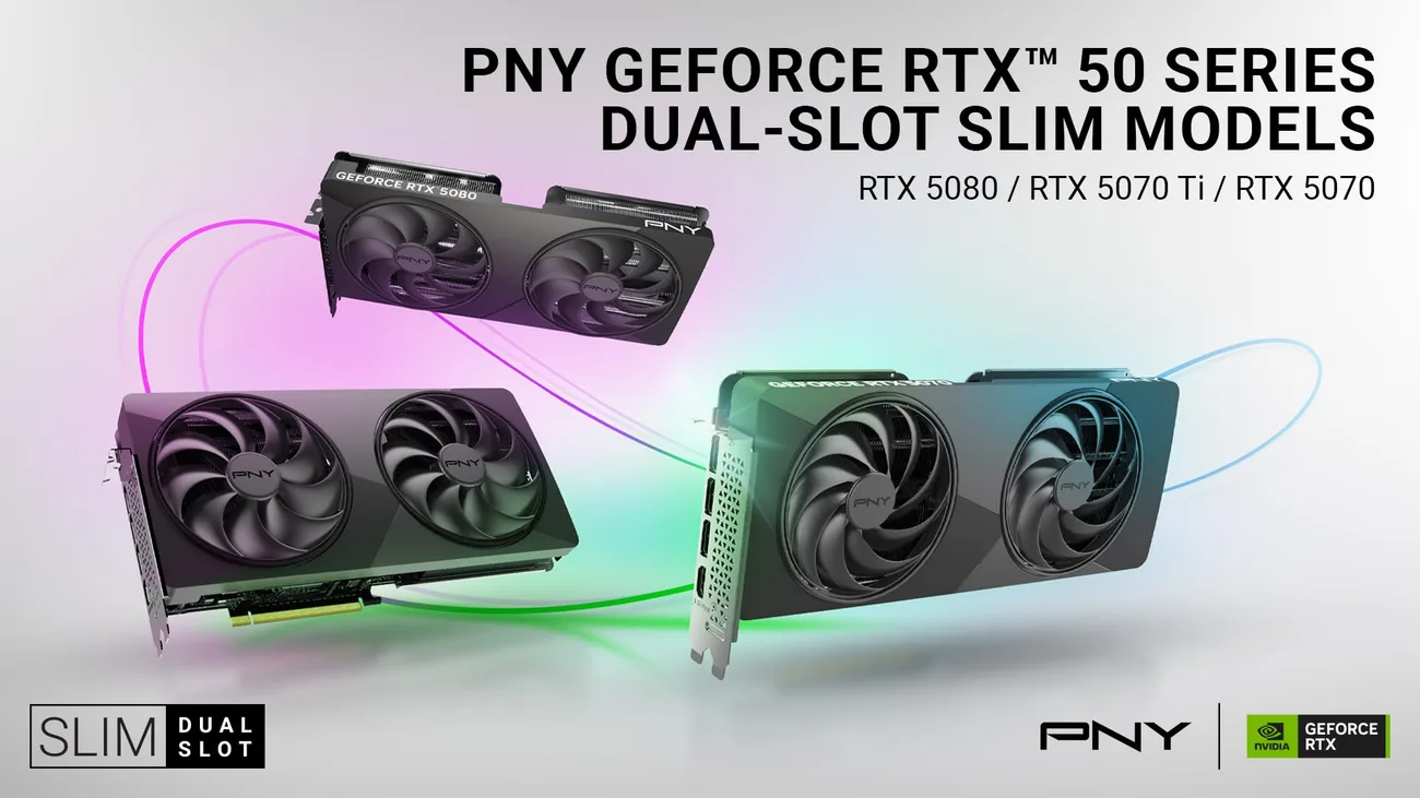 PNY, kompakt PC’ler için ince tasarımlı RTX 50 serisi ekran kartlarını hazırlıyor