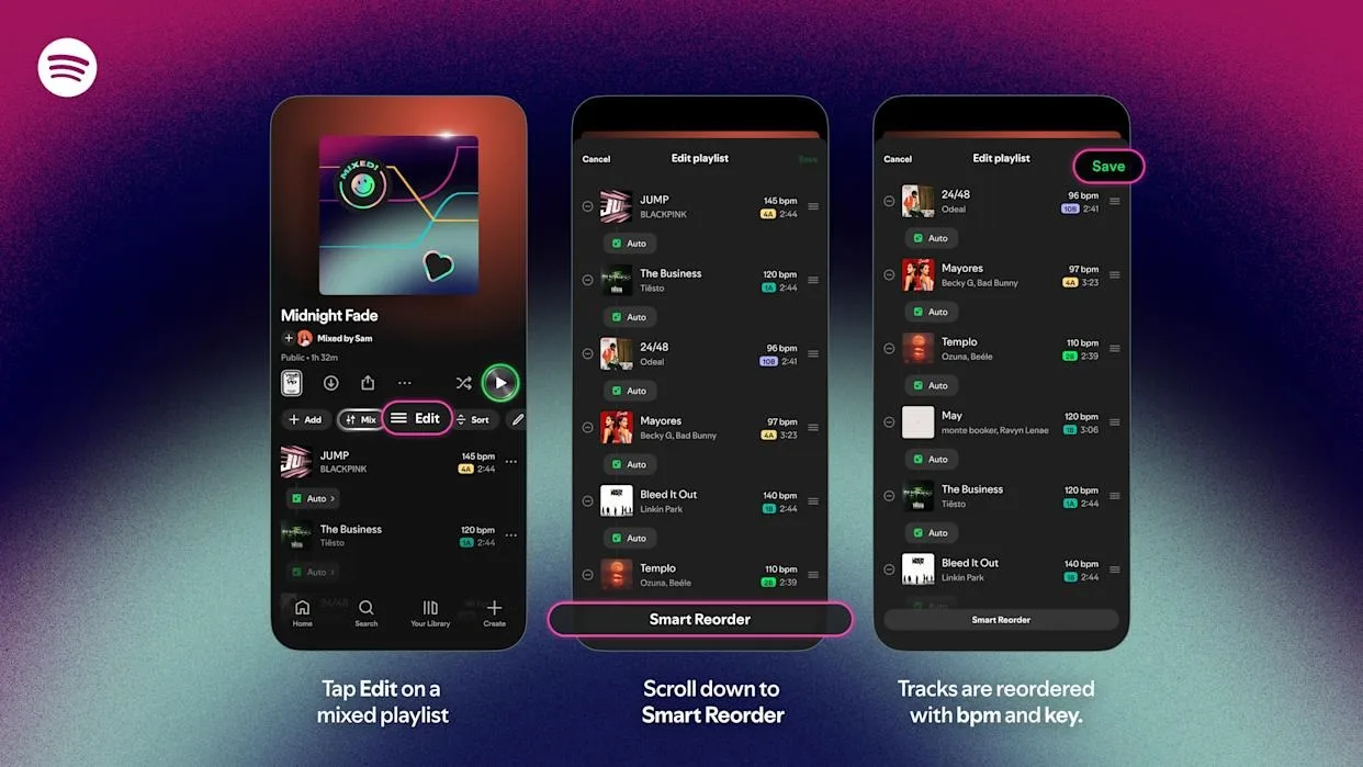 Spotify’dan çalma listelerine otomatik BPM ve ton sıralaması