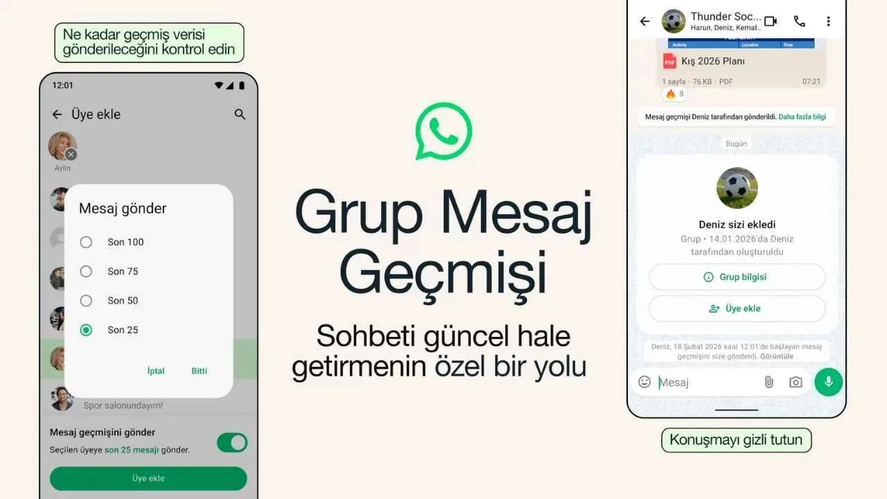 WhatsApp gruplarında 100 mesaja kadar geçmiş açılıyor