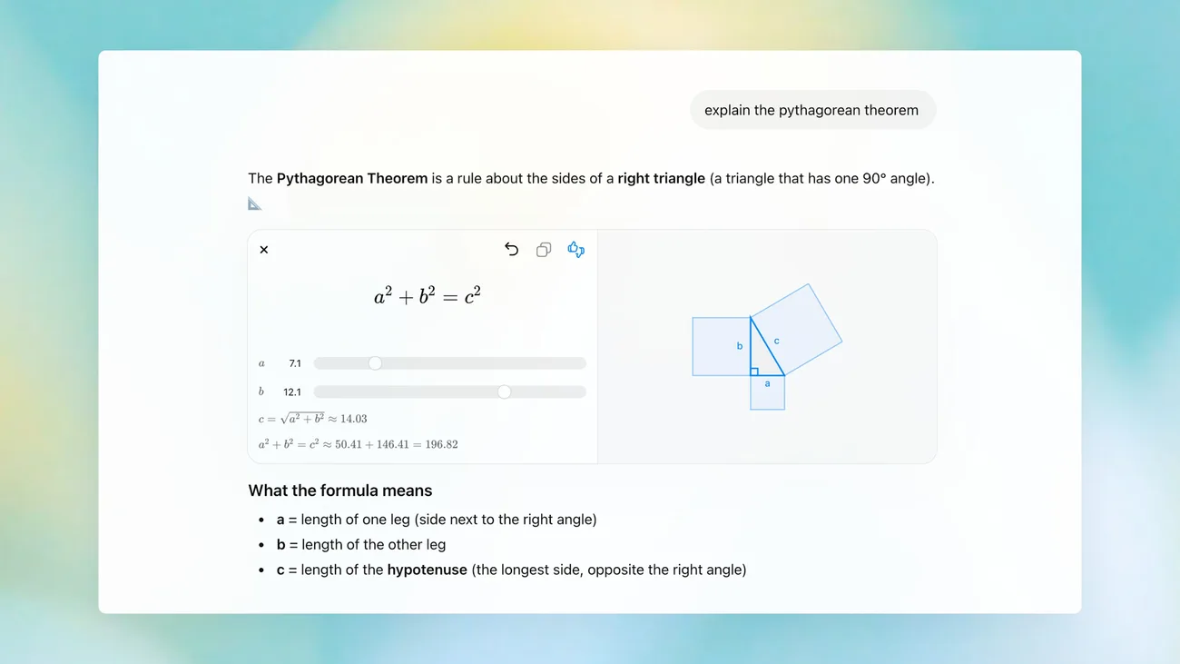 ChatGPT artık matematik sorularını etkileşimli görsellerle açıklıyor