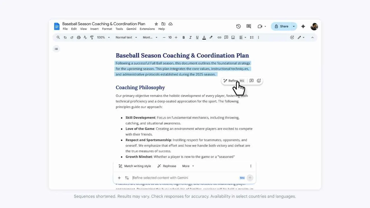 Google Docs’a 4 yeni Gemini özelliği geldi