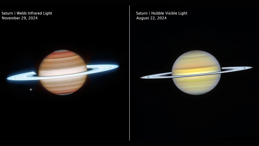 saturn webb hubble