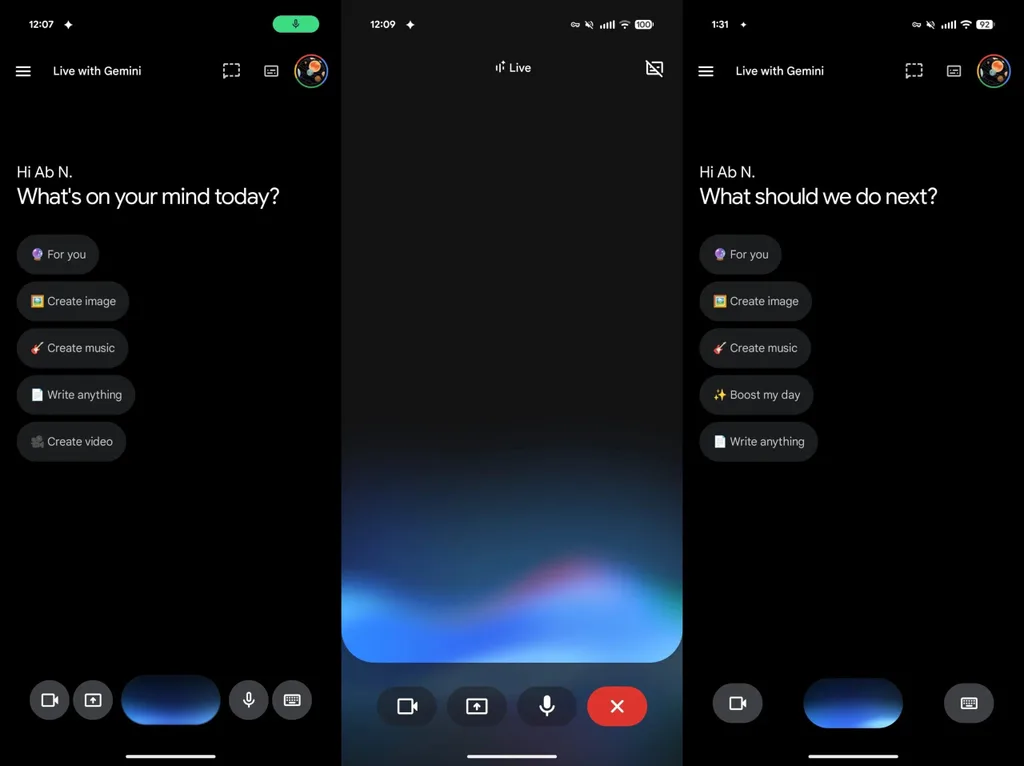 Google, Gemini Live Android uygulamasında alışılan görünümden vazgeçiyor