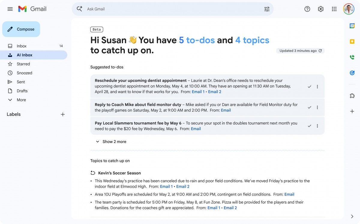 Google AI Inbox ile e-postaları yeniden düzenliyor