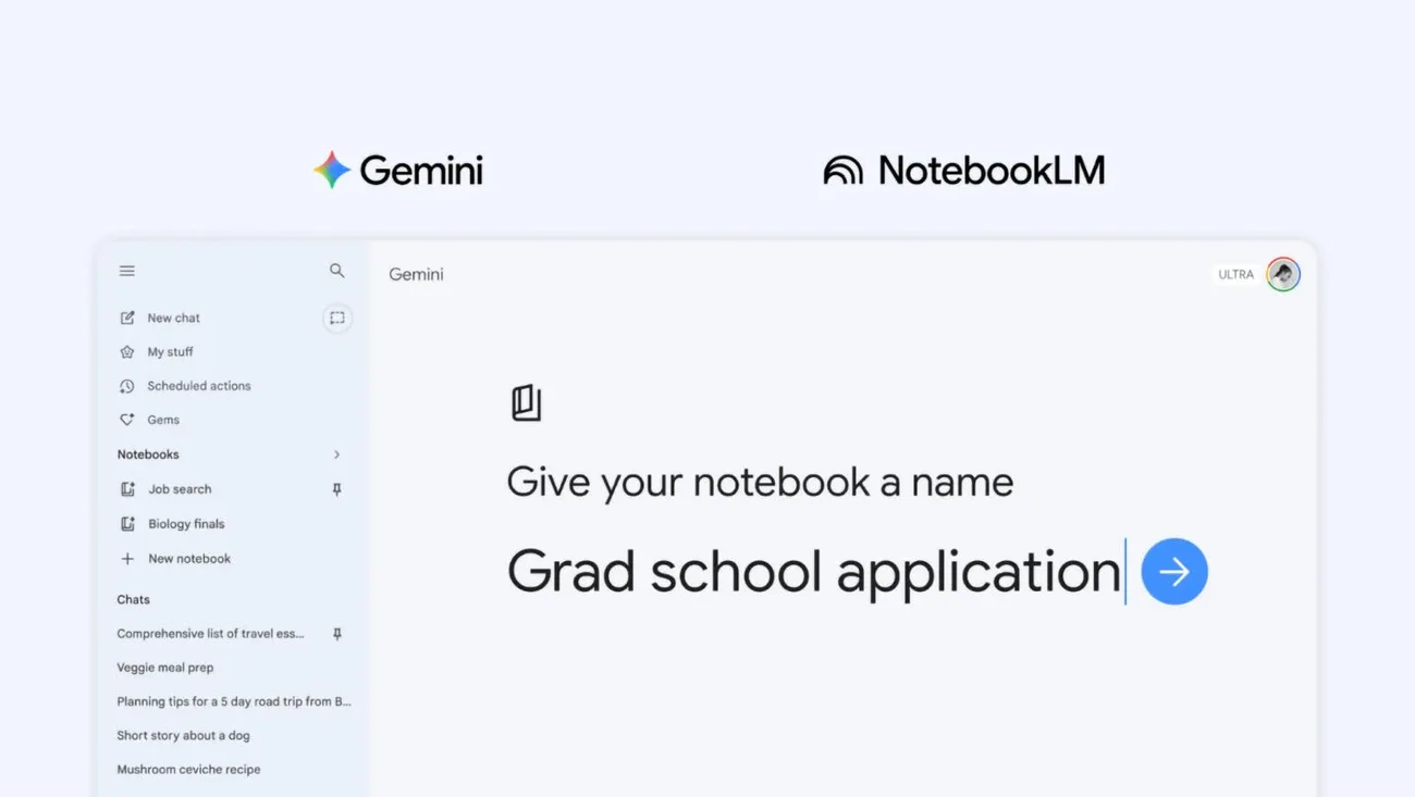 Google NotebookLM’i Gemini’a entegre etti, yeni özellikler ortaya çıktı